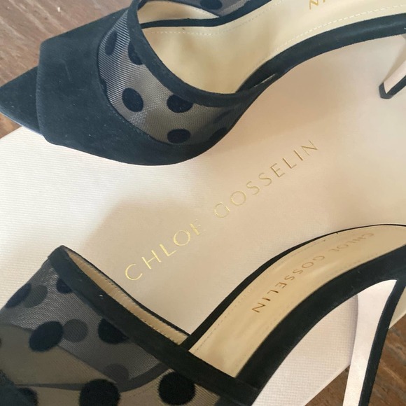 NWOT CHLOE GOSSELIN Liz Black Velvet Mules, size 42 - Picture 4 of 12